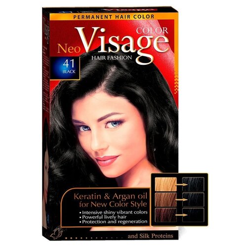 COLOR Visage Стойкая крем-краска для волос, 41 Чёрный / Black color visage стойкая крем краска для волос 26 натурально коричневый natural brown 50 мл