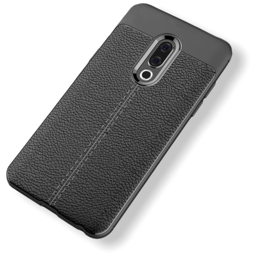 фото Чехол mypads для meizu 16x / meizu 16 из качественного износостойкого силикона с декоративным дизайном под кожу с тиснением черный
