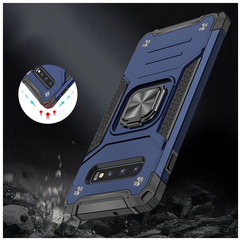 Противоударный чехол Legion Case для Samsung Galaxy S10 Plus синий