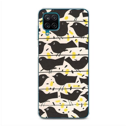 фото Силиконовый чехол "птички на веревке" на samsung galaxy a12 / самсунг галакси а12 case place