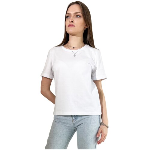 фото Футболка белая женская оверсайз, l (48) milmish