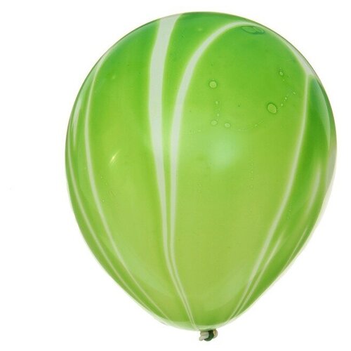 фото Шар латексный 10" «мрамор», набор 5 шт цвет зелёный страна карнавалия