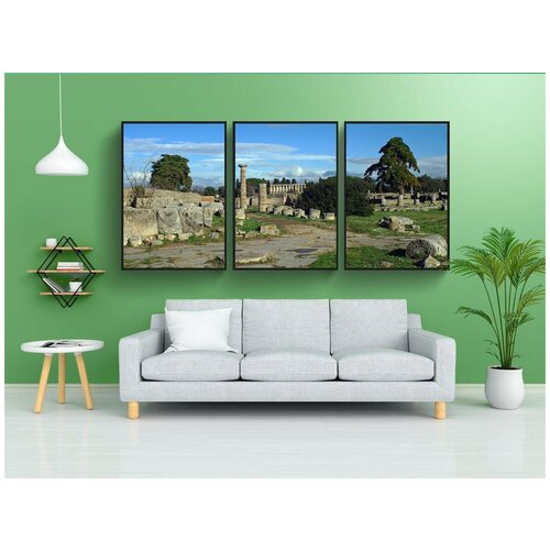 фото Набор модулных постеров для интерьера "пестум, священный путь, археология" 60x90 см. в тубусе, без рамки lotsprints