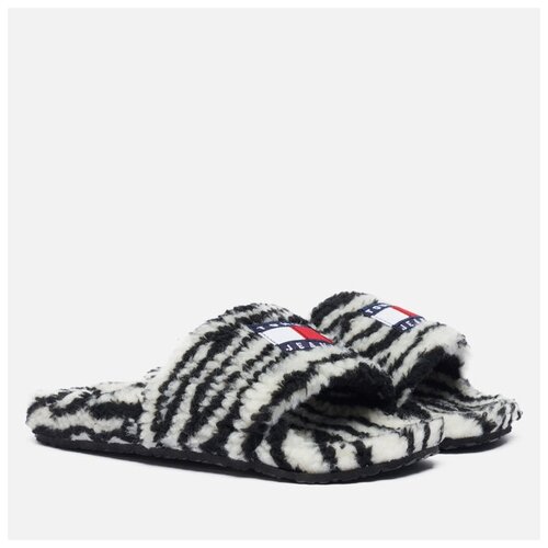 Женские сланцы Tommy Jeans Wild Animal Printed Pool Slide чёрный , Размер 37 EU