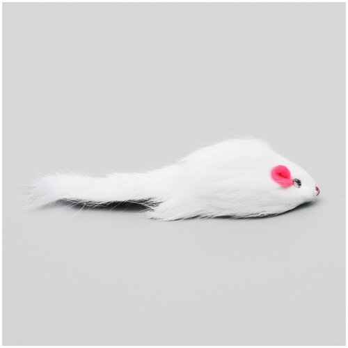 Мышь из натурального меха, 5 см, белая