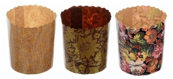 Набор бумажных форм для выпечки куличей «Пасхальный» 0,3л d 7*8,5см 3шт «Marmiton» - фотография № 10