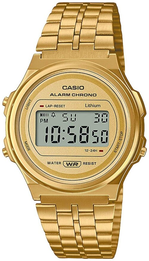 Наручные часы CASIO Vintage, золотой, серый