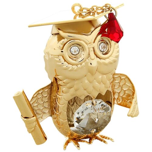 Сувенир «Сова», 4,5×3,5×5,5 см, с кристаллами