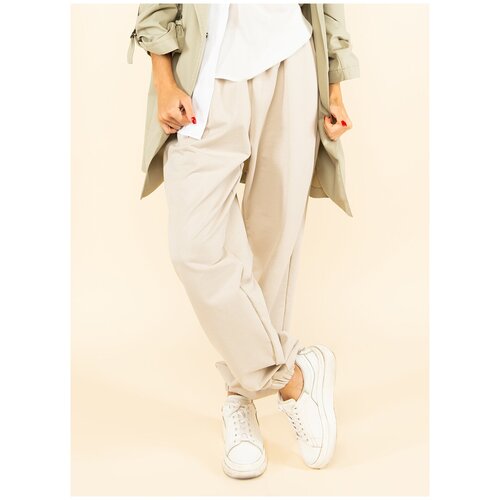 Брюки прямые 02, каляев, размер 44, бежевый