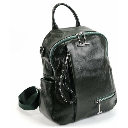 фото Женский кожаный рюкзак 2566 грин fuzi house