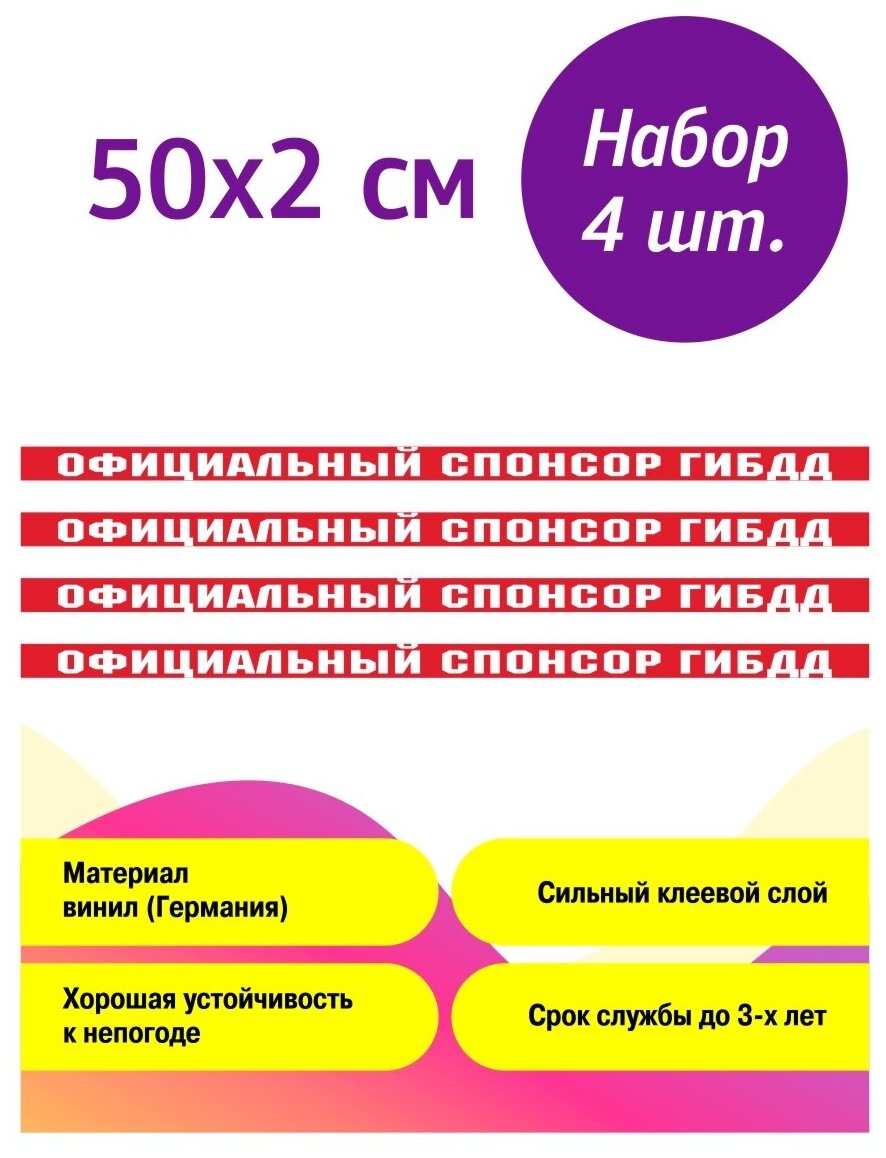 Наклейка под номер "Спонсор" (2 ) под номер на рамку номерного знака на авто на машину