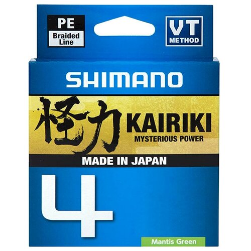 Shimano, Шнур Kairiki 4 PE, 150м, 0.215мм, 16.7кг, зеленый