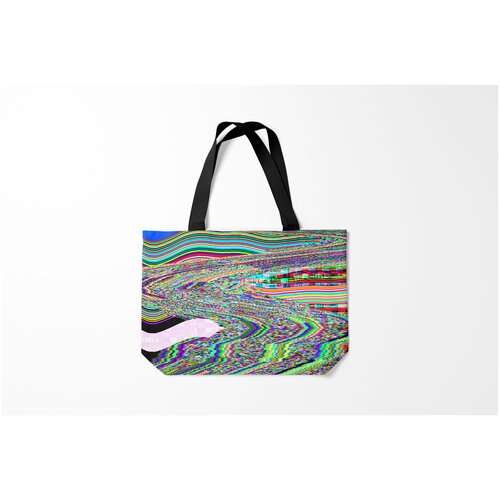 фото Сумка-шоппер / 46х35 см / тренды / абстракция точечная психоделика burnettie