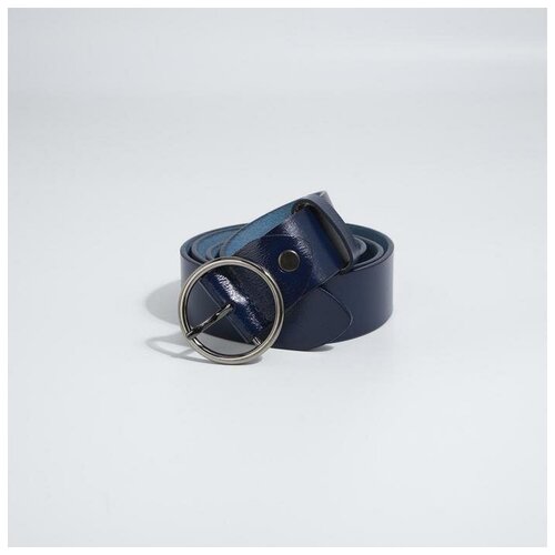 фото Ремень женский, ширина 3,5 см, винт, пряжка металл, цвет синий nemarket