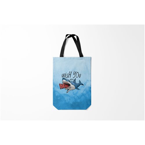фото Сумка-шоппер / 31х42 см / морские жители / акулы wish you were here burnettie
