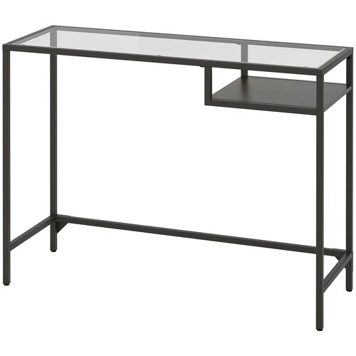 VITTSJÖ витшё стол д/ноутбука 100x36 см черно-коричневый/стекло