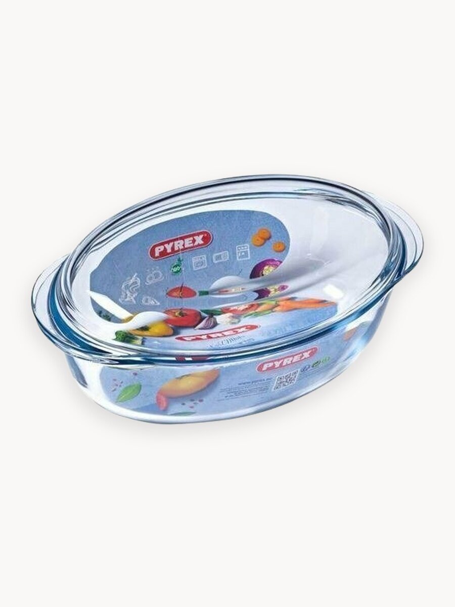 Утятница для запекания с крышкой овальная 4л Essentials PYREX