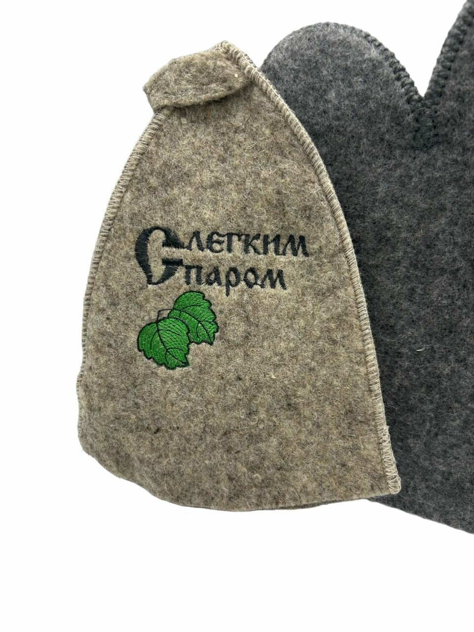 Шапка и варежка для сауны и бани Набор