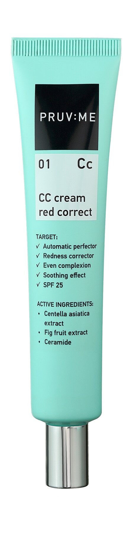 PRUV: ME Сс 01 СС cream red correct CC крем для лица корректирующий SPF25, 45 мл