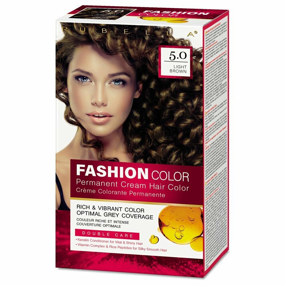 Rubella Fashion Color Краска для волос тон 5.0 Светло-коричневый, 50 мл