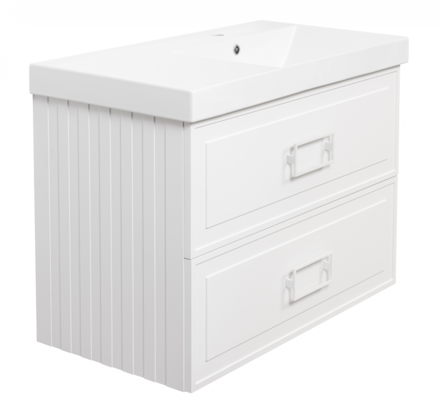 Тумба под раковину La Fenice Cubo Bianca Twin 90 см  подвесная  под встраиваемую раковину  белый матовый  FNC 01 CUB B 90 2