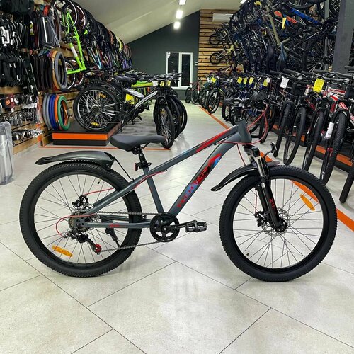 Велосипед горный подростковый TECH TEAM 24 TENET 13 2024 красный 7 скоростей дисковые тормоза для мальчика для девочки 1930000₽