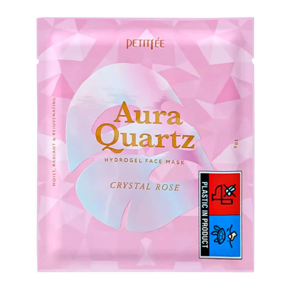 Petitfee Aura Quartz Hydrogel Face Mask Crystal Rose 30g*1шт- Кварцевая гидрогелевая маска для лица 30гр.*1шт