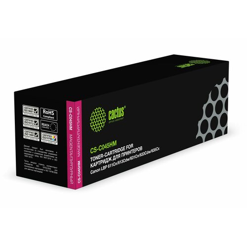 Картридж Cactus CS-C045HM пурпурный 2200 страниц совместимый для Canon LBP 611Cn613Cdw631Cn633Cdw635Cx 1095₽
