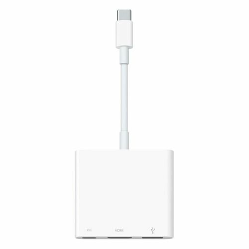 Переходник Apple A2119, USB Type-C (m) - USB (f)/USB Type-C (f)/HDMI (f), 0.11м, MFI, белый [muf82fe/a]