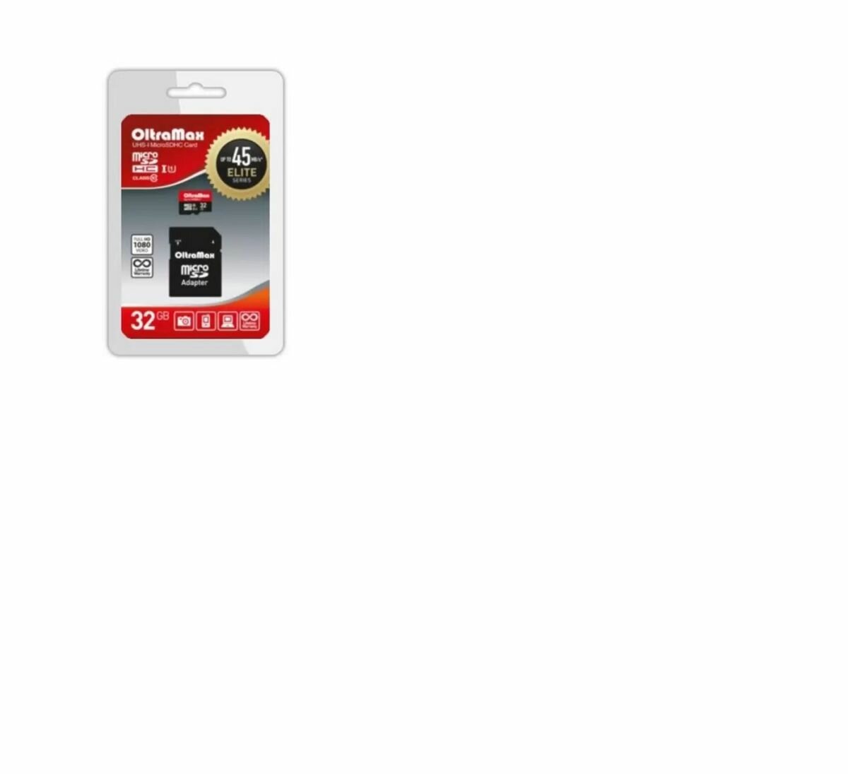 Карта памяти microSD HC 32Gb class 10 OltraMax UHS-I (чтение до 45MBps)