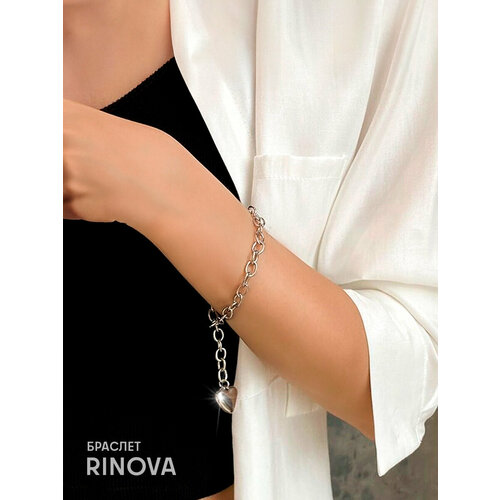 Жесткий браслет RINOVA, 1 шт., серебристый браслет rinova круг 1 шт