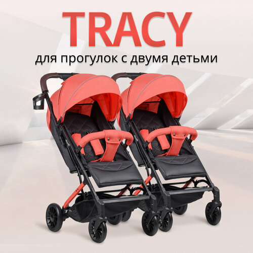 Коляска прогулочная для двойни Costa Tracy, коралловый прогулочные коляски farfello costa tracy