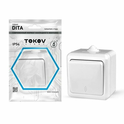 Переключатель 1-кл ОП Dita IP54 10А 250В бел TOKOV ELECTRIC TKL-DT-P1-C01-IP54 648₽