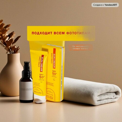 Солнцезащитный крем SPF50PA Adelline Daily Multi Sun Cream объём 70 мл 850₽