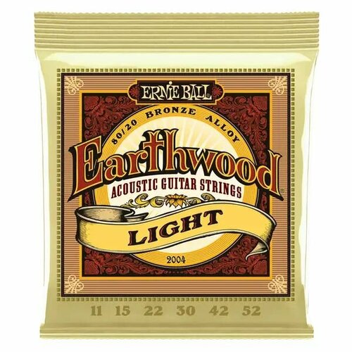 Струны для акустической гитары Ernie Ball 2004 Earthwood 11-52 струны для акустической гитары фосфорная бронза лёгкая толщина 11 52 ernie ball