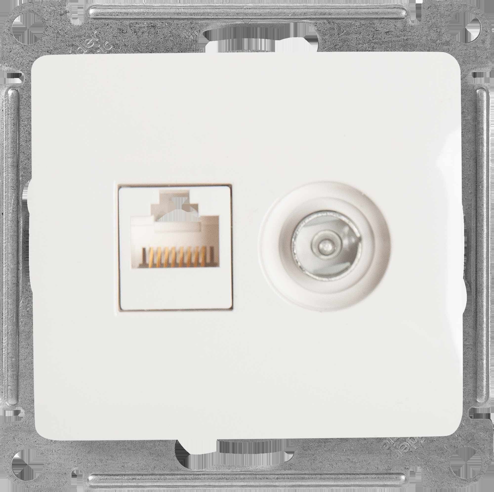 Розетка компьютерная встраиваемая Schneider Electric Glossa RJ45 цвет молочный - фото №4