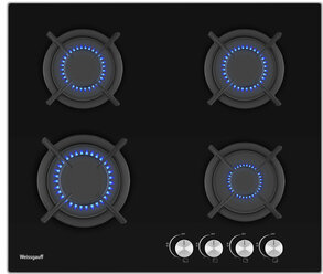 Газовая варочная панель Weissgauff HG 640 BG, закаленное стекло, черный, 3 года гарантии