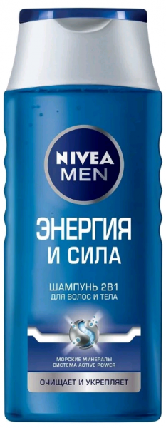 Nivea Men Энергия И Сила Шампунь 2 в 1 для волос и тела 400 мл.