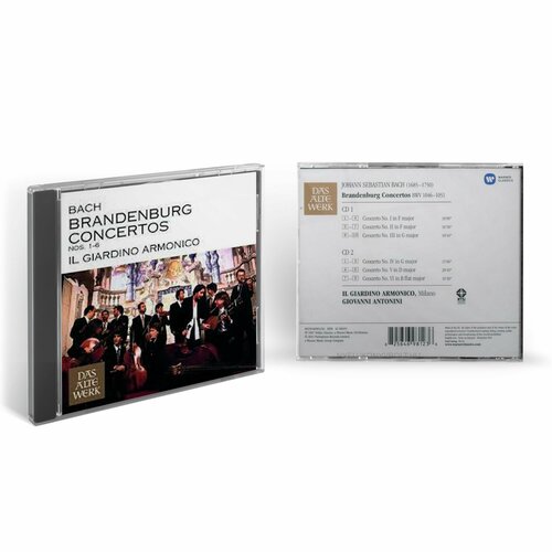 компакт диски warner classics nikolaus harnoncourt j s bach orchestral suites 1 4 2cd Il Giardino Armonico - Bach: Brandenburg Concerto Nos.1-6 (2CD) 2007 Warner Jewel Аудио диск