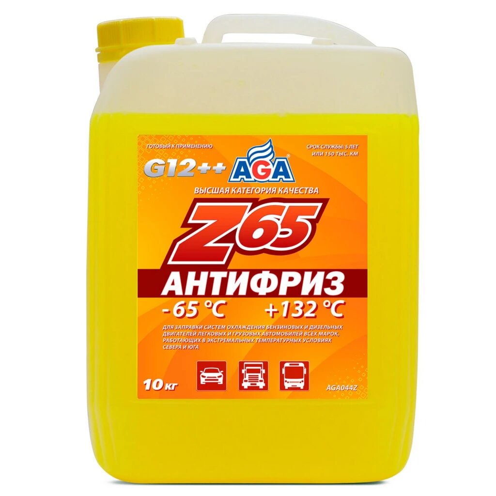 Антифриз Aga Z-65 G12++ Готовый -65C Желтый 10 Кг Aga044z AGA арт. AGA044Z