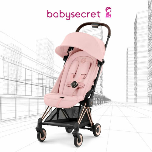 Прогулочная коляска Cybex Coya Peach Pink на шасси Rosegold