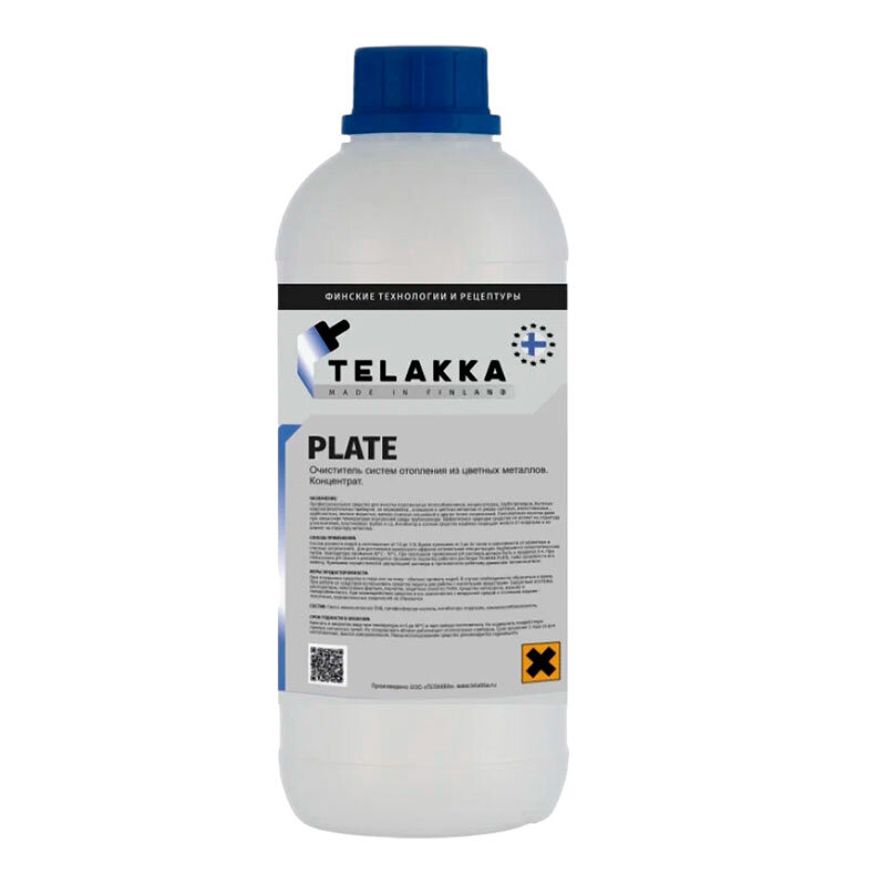 Профессиональное средство для очистки теплообменников, конденсаторов, трубопроводов, водонагревателя TELAKKA PLATE 1л