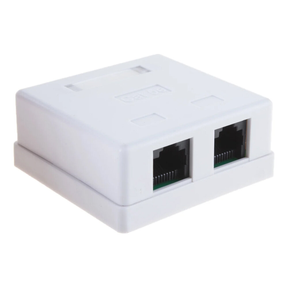 Розетка RJ-45 кат.5e внешняя 2 порта, 110/Krone (NA214)