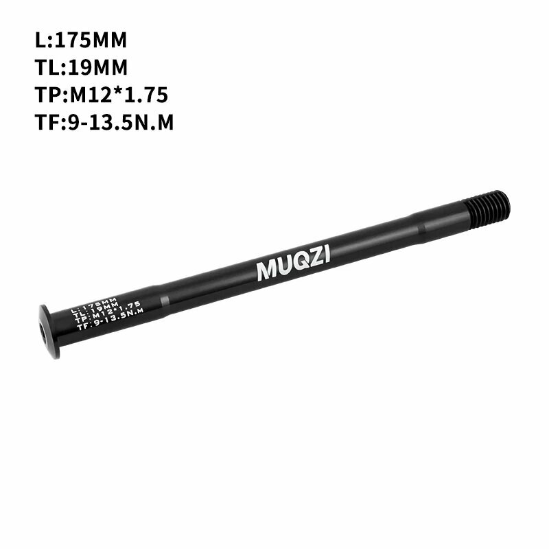 MUQZI сквозная ось для велосипеда M12xP1.5/M12xP1.75/M15xP1.5, Red, Черный