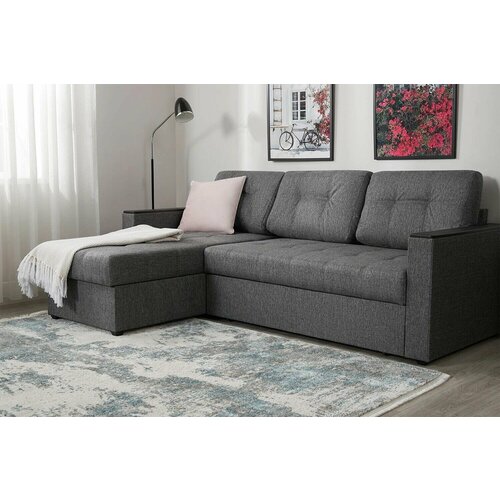 Диван угловой Атлант, Рогожка Capri 26, ЛДСП/ППУ, гостиная, спальня, офис Мебельный Рай.