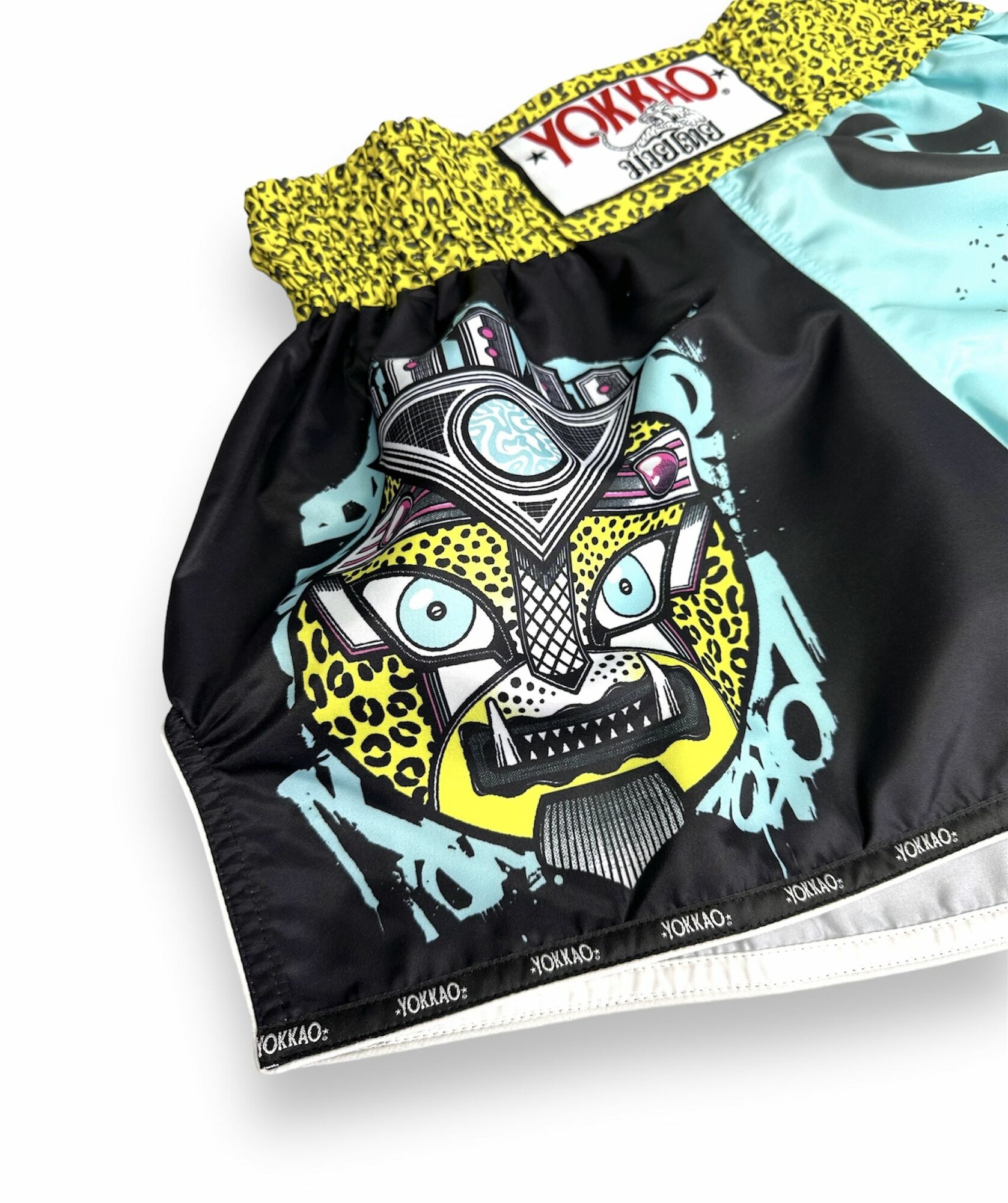 Шорты Yokkao, размер XL, черный, бирюзовый — фото 1