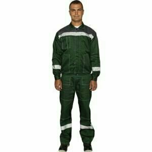 Костюм рабочий летний мужской л20-КБР зеленый/серый с СОП (размер 44-46 рост 158-164) 1242579