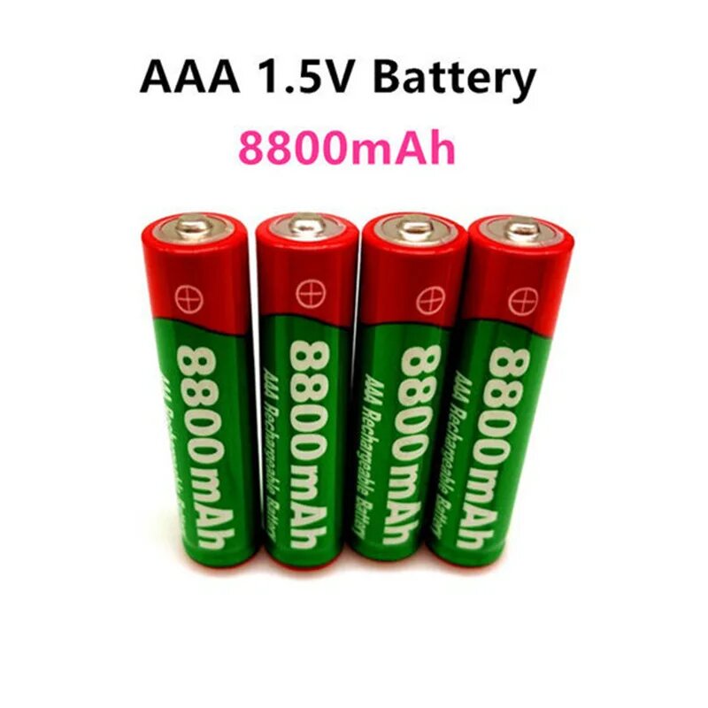 AAA перезаряжаемая литий-ионная батарея 8800 мАч, 10PCS