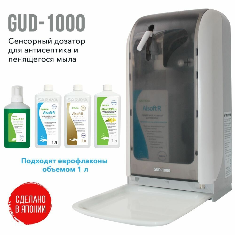 Бесконтактный дозатор SARAYA GUD-1000 для антисептика и мыла, 1л — фото 1