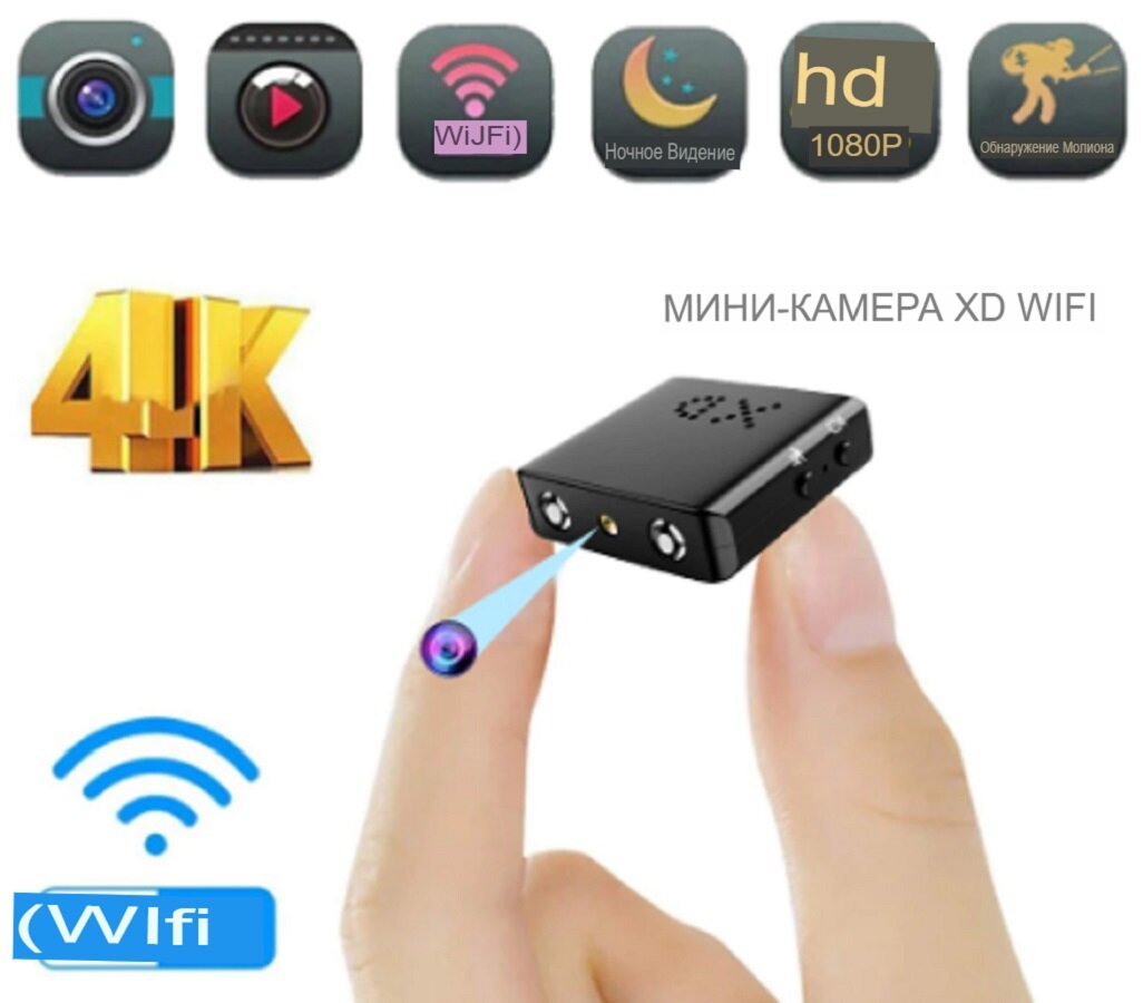 WiFi Full HD 1080P IP Мини видеокамера